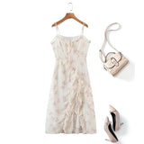 Plus Size White Floral Sleeveless Midi Dress
