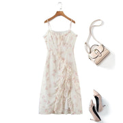 Plus Size White Floral Sleeveless Midi Dress