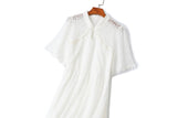 Isabel Plus Size Cheongsam White Lace Dress