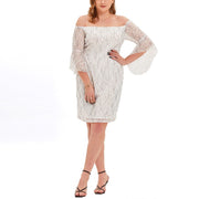 Plus Size White Lace Cocktail Dress