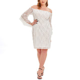 Plus Size White Lace Cocktail Dress
