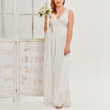 Plus Size White Lace Evening Dress