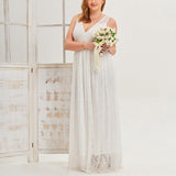 Plus Size White Lace Evening Dress