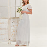 Plus Size White Lace Maxi Dress