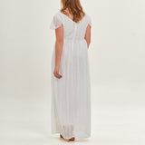 Plus Size White Lace Maxi Dress