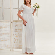 Plus Size White Lace Maxi Dress