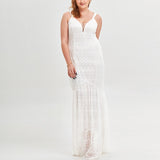 Plus Size White Lace Mermaid Gown