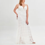 Plus Size White Lace Mermaid Gown