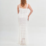 Plus Size White Lace Mermaid Gown