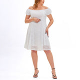 Plus Size White Lace Off Shoulder Dress