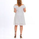 Plus Size White Lace Off Shoulder Dress