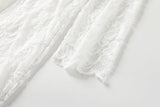 Enrika Plus Size Off The Shoulder White Lace Midi Dress