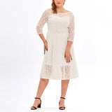 Plus Size White Lace Swing Dress