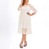 Plus Size White Lace Swing Dress