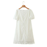 Plus Size White Lace Up Dress