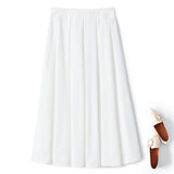 Plus Size Pleats Midi Skirt