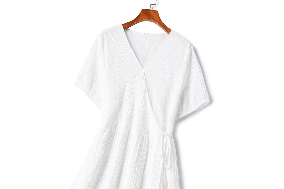 Plus Size White Wrap Dress– Hello Curve Plus Size White Wrap Dress– Hello Curve