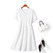Plus Size White Wrap Dress
