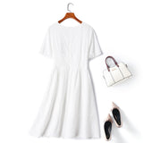 Plus Size White Wrap Dress