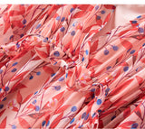 Plus Size Wrap Floral Chiffon Midi Dress