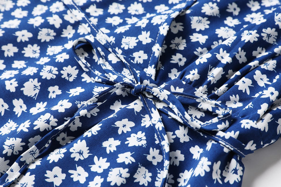 Plus Size Wrap Floral Midi Dress
