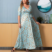 Plus Size Wrap Maxi Dress