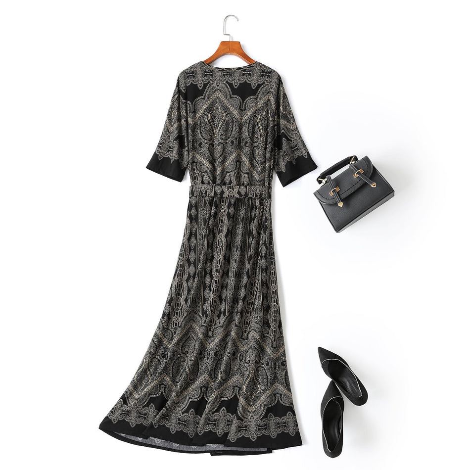 Ethelinde Plus Size Wrap Maxi Dress