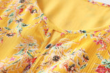 Edith Plus Size Yellow Butterfly Midi Dress
