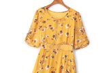 Evie Plus Size Yellow Midi Dress