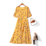 plus size yellow midi dress