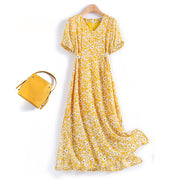 Plus Size Yellow Floral Midi Dress