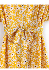 Plus Size Yellow Floral Midi Dress