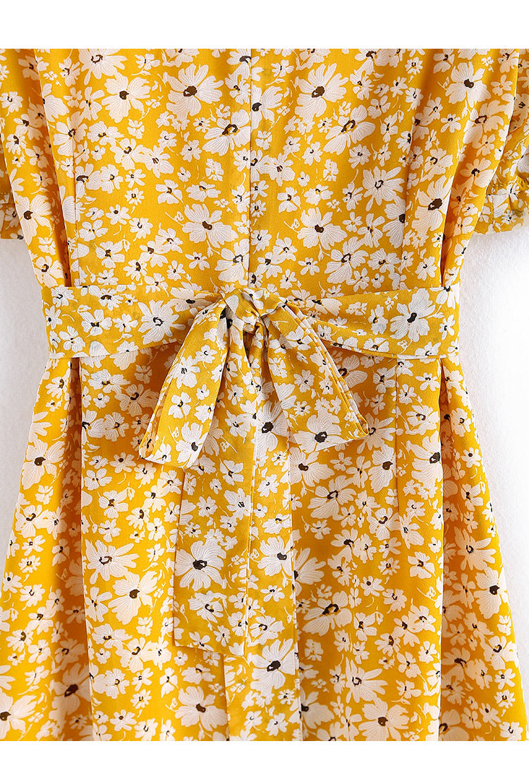 Plus Size Yellow Floral Midi Dress