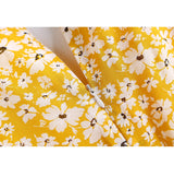 Plus Size Yellow Floral Midi Dress