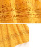 Plus Size Yellow Lace Dress