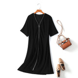 plus size zipper t shirt dress