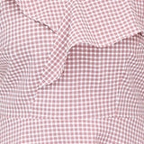 Ciara Plus Size Off Shoulder Flutter Sleeve Short Sleeve Dress (Black, Pink Checks)