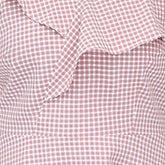 Ciara Plus Size Off Shoulder Flutter Sleeve Short Sleeve Dress (Black, Pink Checks)