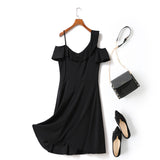 Ciara Plus Size Off Shoulder Flutter Sleeve Short Sleeve Dress (Black, Pink Checks)