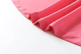Nancy Plus Size V Neck Tuxedo Chiffon Swing Short Sleeve Dress (Pink, Black)