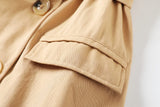 Mia Plus Size Trench Coat V Neck Wrap Buttons Long Sleeve Shirt Dress (Black, Khaki)