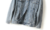 Karen Plus Size Ripped Denim Jacket (Blue)