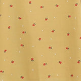Emily Plus Size Tulip Flowers Print V Neck Wrap Neckline Waist Tie Short Sleeve Dress (Red, Yellow, Black)